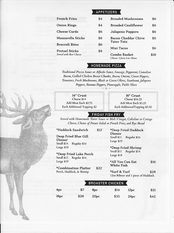Our Menu – The Wolf River Lodge
